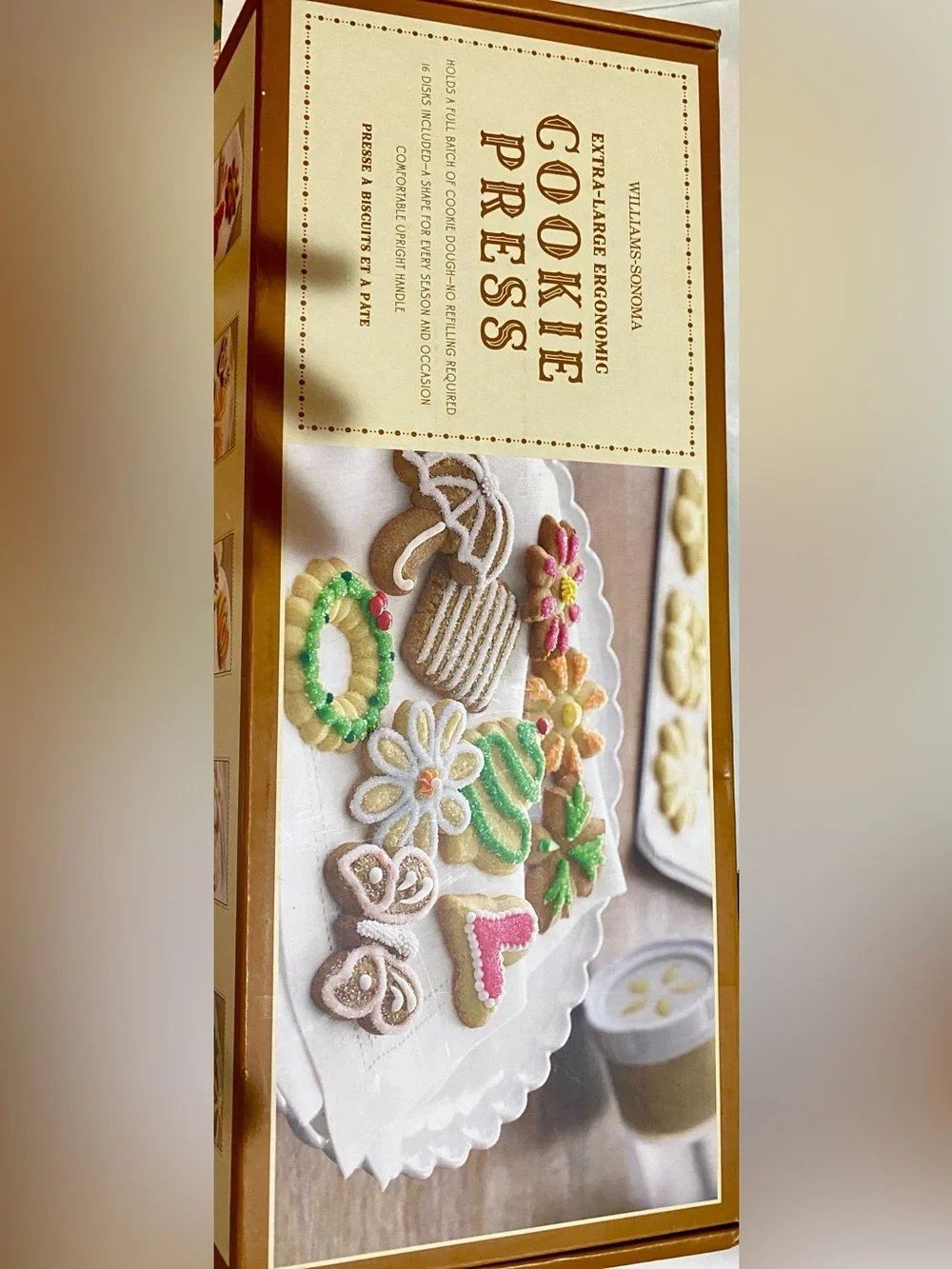 Williams-Sonoma Original Cookie Press from 2008. New in Box. Intact w/16 presses